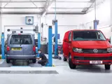 Volkswagen Caddy in a Volkswagen Workshop